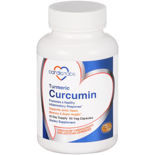 CardioTabs Turmeric Curcumin Dietary Supplement Veg Capsules